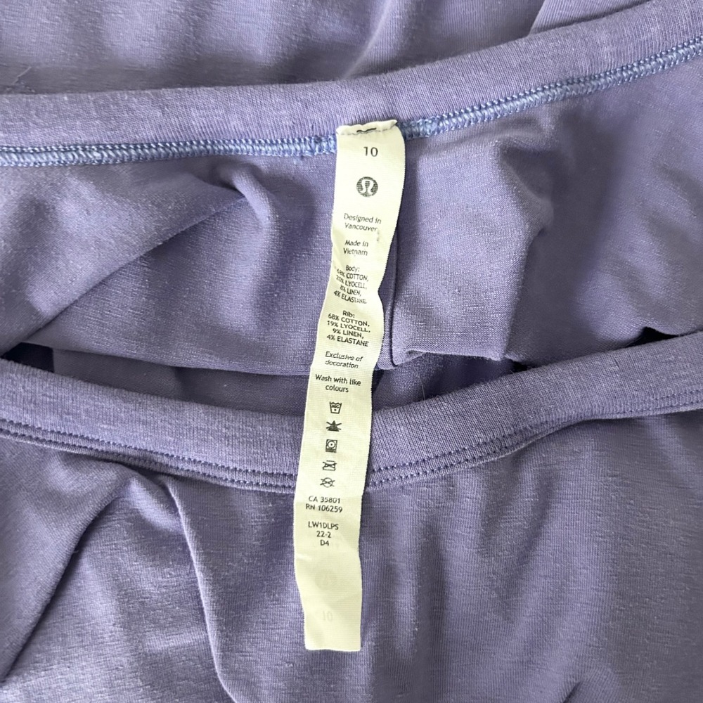 Lululemon Classic-Fit Cotton-Blend Scoop Tank Dress Charged Indigo Purple Sz 10 - Picture 5 of 6